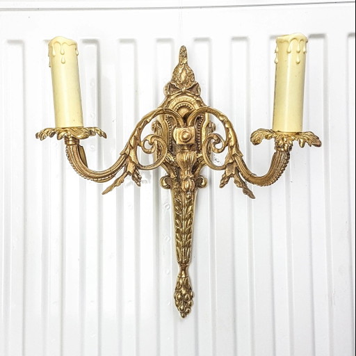 Aplique de pared de bronce - Estilo Imperio - Elegante luminaria antigua