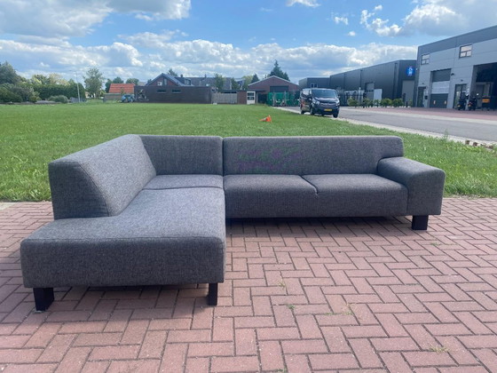 Image 1 of Sofá esquinero moderno de tela gris