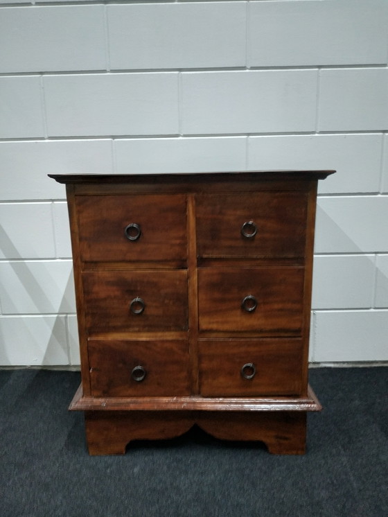 Image 1 of Rustic Vintage wooden chest of drawers wall cabinet
