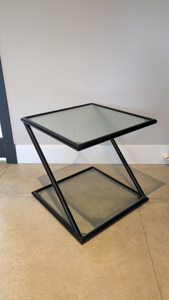 Harvink set, Z lounge tables with serving trolley, Side tables, Glass, Metal, Black (photo 3 of 18)
