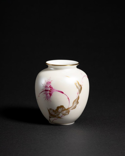 Porcelain Vase Heinrich & Co., Kunstabteilung Chiemsee Germany 10cm Satin Glaze