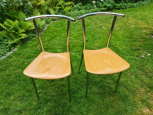 Segis Italy Set Van 2 – eetkamerstoelen, Chrome, Wood (photo 2 of 6)