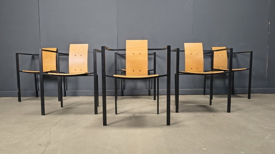Image 1 of Postmoderne eetkamerstoelen van Karl Friedrich Förster voor KFF, jaren 80, set van 6
