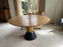 Table d'équilibre Arco et 4 chaises baquets en cuir