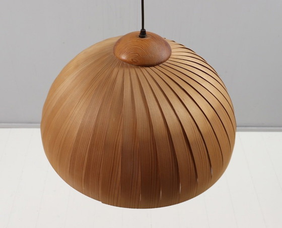 Image 1 of Deckenlampe/Deckenleuchte von Hans Agne Jakobsson, Teakholz, Schweden, 1970er Jahre