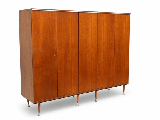 Image 1 of 5-Deurs Teak Kledingkast met Hanggedeelte en Legplanken
