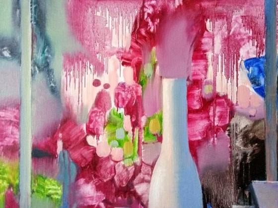 Original Oil Painting Abstract Vases Bottles Flowers Still Life – Paintings & Drawings, Canvas (photo 4 of 10)