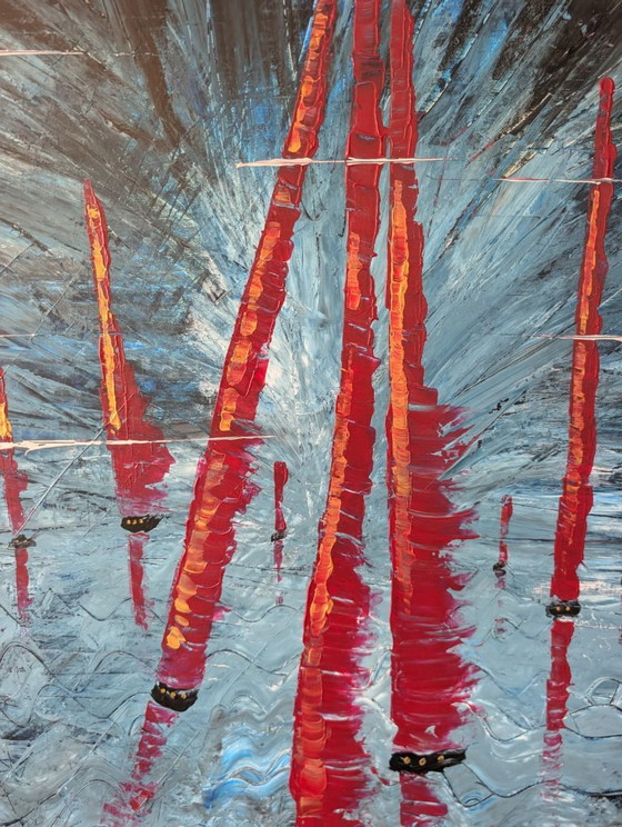 Red Boats – Paintings & Drawings, Canvas (photo 3 of 6)