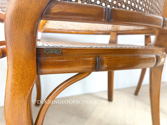 Image 1 of 4x vintage Faux bamboe stoelen in de stijl van Giorgetti, Grange gemerkt