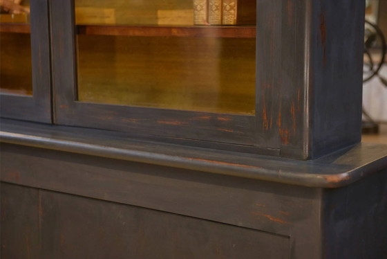 Grand buffet à deux corps noirs du 19ème siècle. – Vitrines, Bois, Vintage (photo 12 of 13)