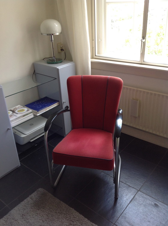 Image 1 of Deux fauteuils Dutch Design / Gispen 412 et un repose-pieds