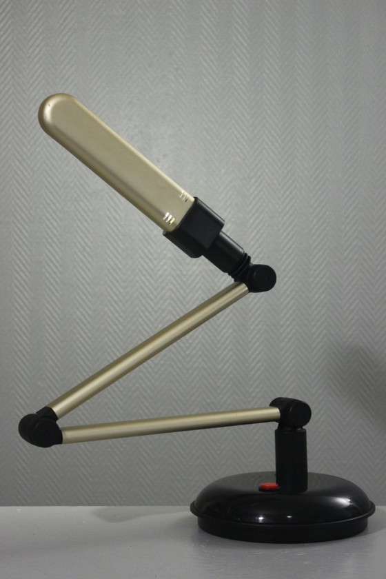 Image 1 of Fulvio BATTAGLIA & Mazda - Gelede lamp "Bur'o", postmodern design, jaren 80