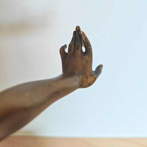 Figura de bronce Art Déco. Ninfa o bailarina desnuda. – Esculturas, Bronze, Marble (photo 6 of 8)