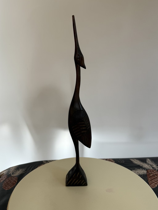 Oiseau en bois des années 70