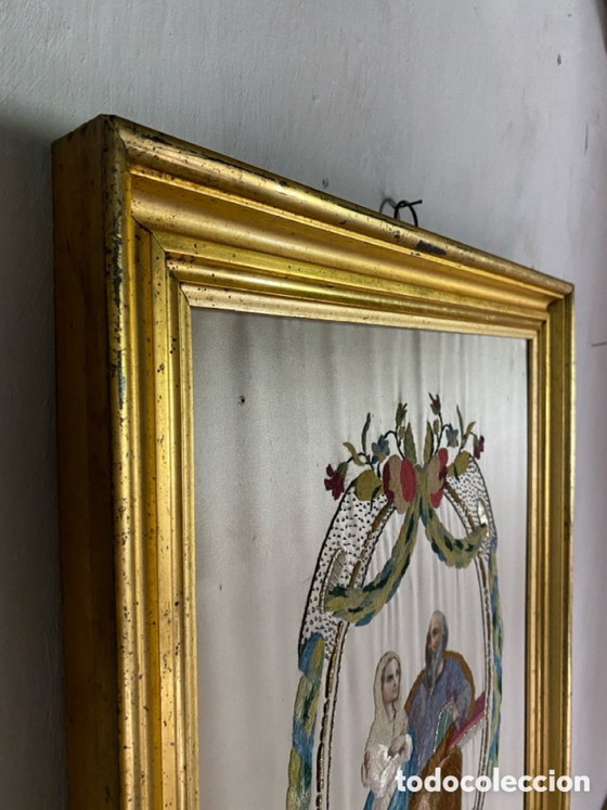 Besticktes Seidenbild von 1868 – Dekorative Objekte (photo 15 of 20)