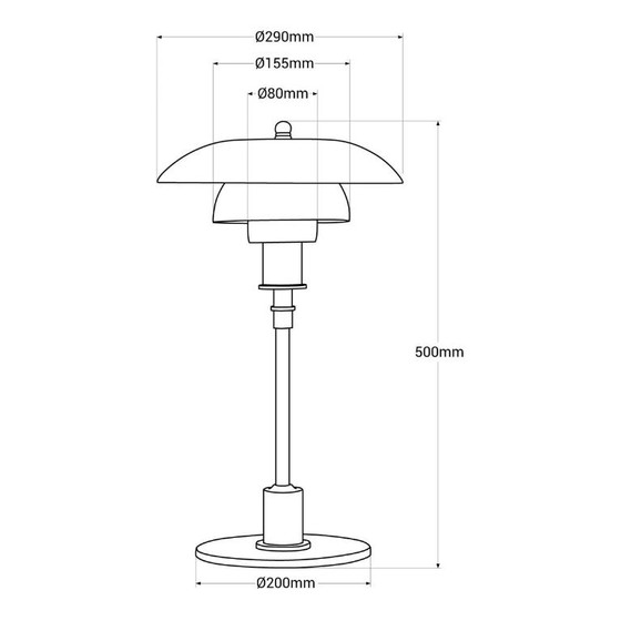 Nuova Lampada da Tavolo Vetro Opale Design Danese 50cm Stile Poulsen – Lampade da tavolo, Glass, Metal (photo 9 of 15)