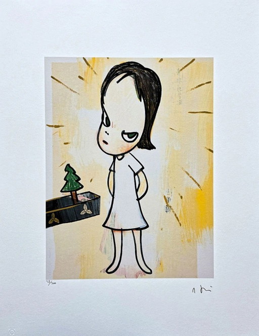 D'après Nara Yoshitomo, Fille à l'arbre, années 1990, lithographie en édition limitée