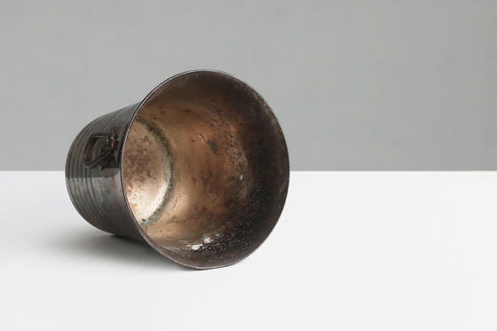 Image 1 of French Brass and Silver Plated Ice Bucket Wiskemann Style, 1900s