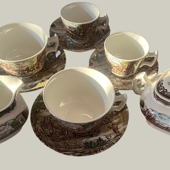Image 1 of Vintage Wood & Sons "The Post House" English Ironstone Breakfast Set - 8 Pieces