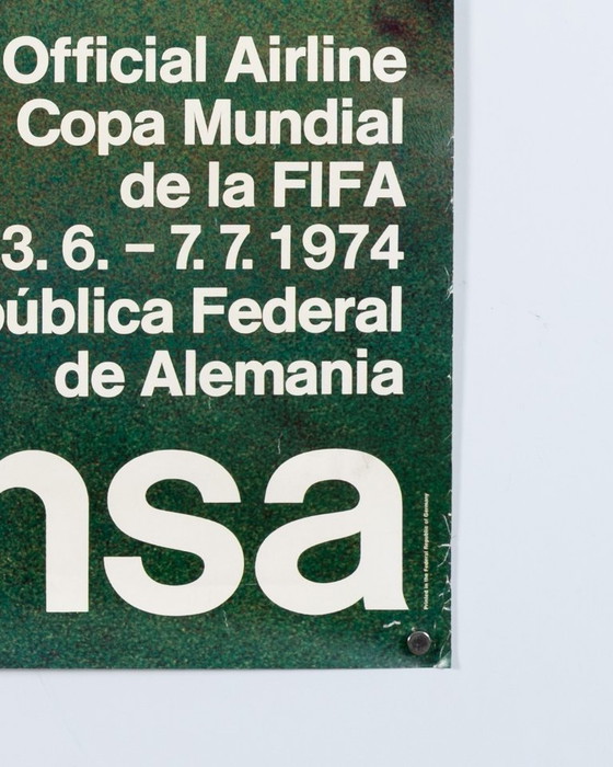Image 1 of Lufthansa Copa Mundial de la Fifa 1974 – Originele vintage Lufthansa-poster – Vintage – 84,1x59,4 cm A1