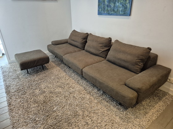 Image 1 of Green Enzo Luca 4-seater sofa with ottoman