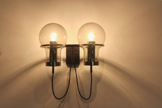 Raak Amsterdam Double Maxi Globe Wandlamp, Wandlampen, Metaal, Messing, Mid Century Modern (foto 4 van 12)