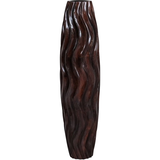 Vase décoratif français en bois, 1980