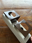 Würfellampe im Space-Age-/Mid-Century-Stil von Philips, braun/beige/weiß