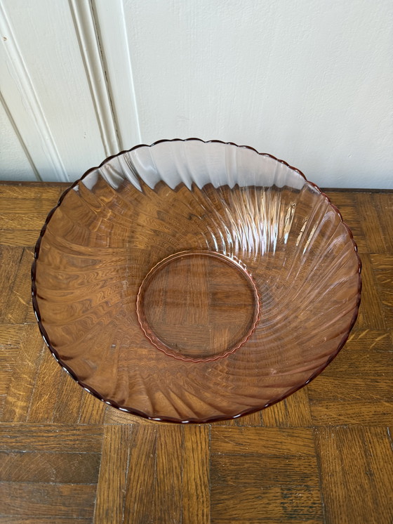 Image 1 of Set de 4 Ensaladeras de Cristal Rosa