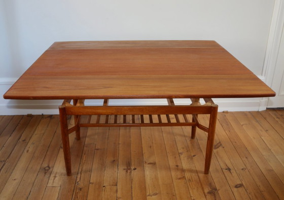 Image 1 of Scandinavian teak "elevator" lift-top coffee table, 1960s