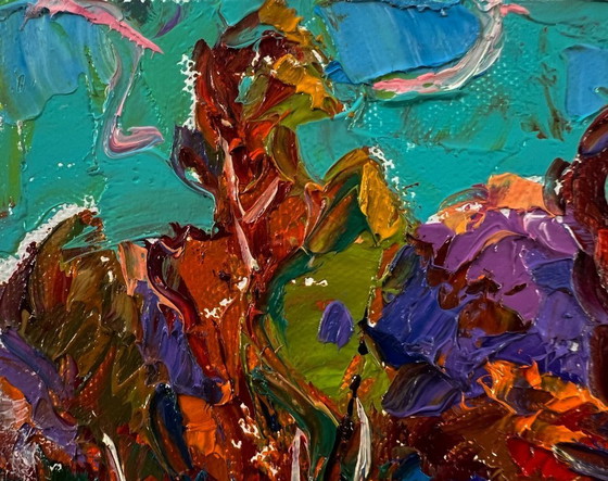 Original Oil Painting Autumn Nature Landscape Evening Forest – Paintings & Drawings, Canvas (photo 7 of 8)