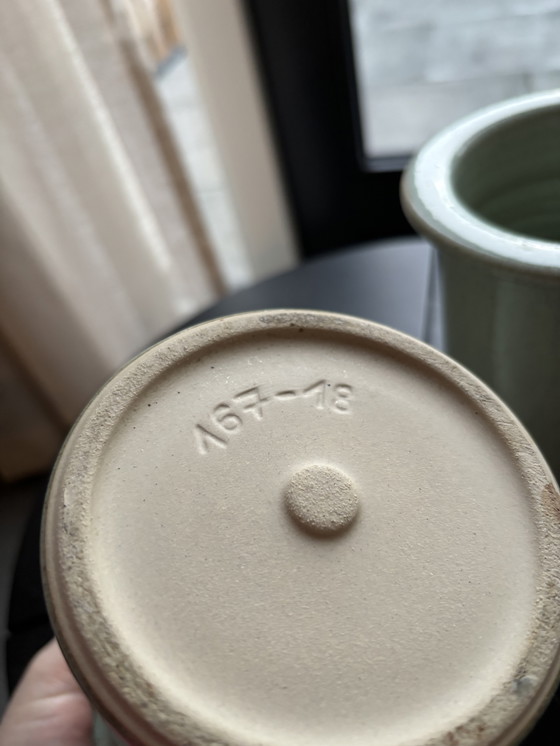 Image 1 of Mintgroen turquoise vazen set 18 cm 