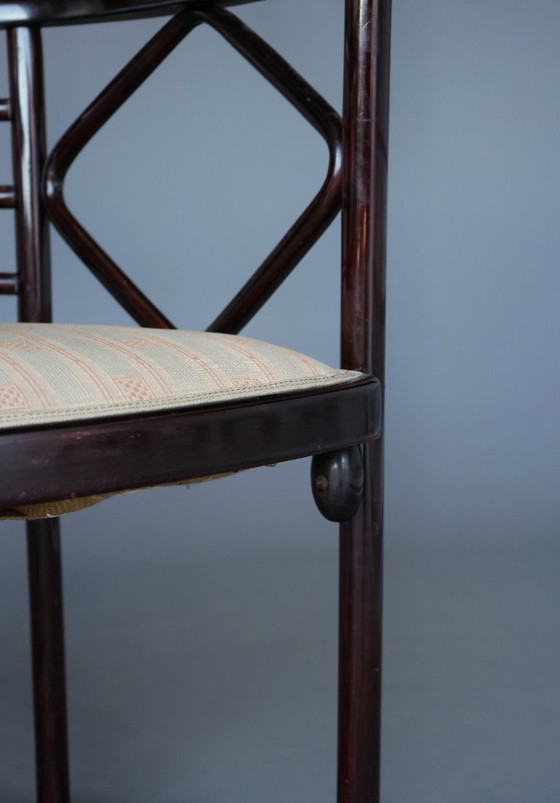 Image 1 of x2 Model 728 Fledermaus Chairs attributed to Josef Hoffmann for J & J. Kohn, 1906