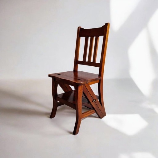 Silla de biblioteca de caoba - 'Silla metamórfica'