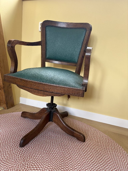 Classic green wooden office chair