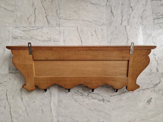Image 1 of Porte-manteau mural vintage en bois, style français