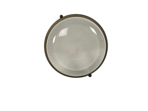 Image 1 of Ship's lamp - Bullseye lamp - brass - glass - wall lamp - solid - 80s