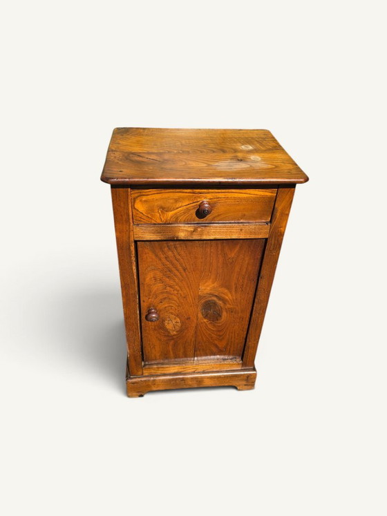 Small Rustic Antique Bedside Table in Solid Wood – Nightstands (photo 3 of 5)