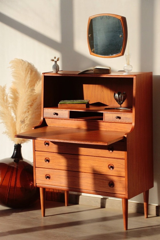 Image 1 of Vintage Scandinavische teakhouten secretaire - MSE Mobler (1960)