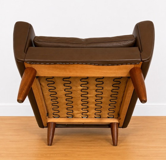 Poltrona club vintage retrò danese di George Thams, anni '60, in pelle marrone. – GEORG THAMS, Poltrone (photo 10 of 10)