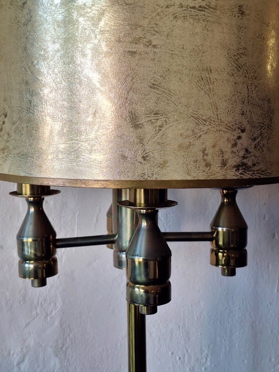 Image 1 of Brutalistische Stehlampe aus Messing mit vier Leuchten aus der Mitte des 20. Jahrhunderts, 1960er Jahre