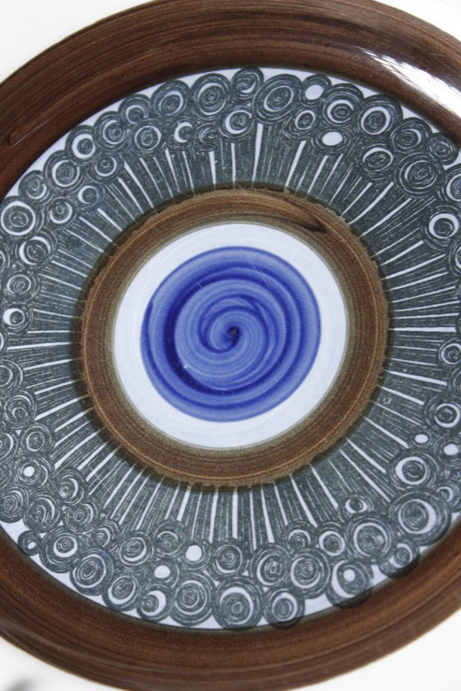 5 „Amanda“-Teller, entworfen von Christina Campbell für Rörstrand, Schweden, 1970er Jahre