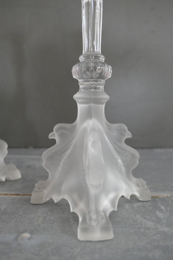 Image 1 of Set di candelieri Art Déco Val Saint Lambert "Griffon"