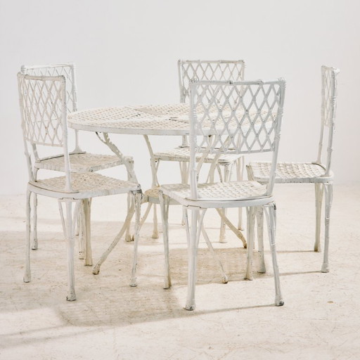 MK10902 Vintage-Gartenmöbelset aus Aluminiumguss, 6-teilig