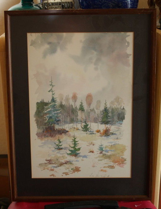 Aquarell signiert Lucien Henri Schmitt