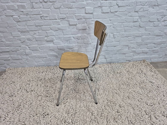 Set di 4 Sedie da Cucina Vintage Brabantia, Formica Effetto Legno con Bordo Nero e Oro, Paesi Bassi, Anni (photo 6 of 9)