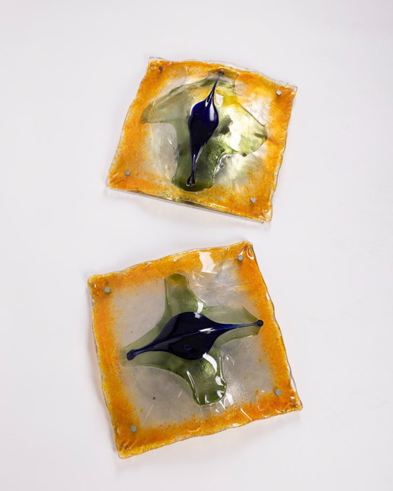 Par de lámparas de pared de cristal de Murano de la década de 1960 diseñadas por Toni Zuccheri para Mazzega. (photo 3 of 17)