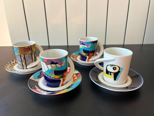 Set of 4 Rosenthal Studio-Linie "Cupola" Espresso Cups & Saucers – Designer Collection – servies, Porcelain