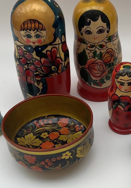 Image 1 of Ampia collezione di bambole matrioska d'epoca – bambole di legno dipinte a mano, circa anni '70/'80