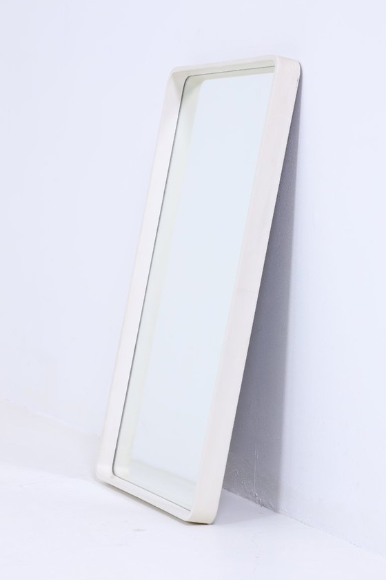 Image 1 of Specchio d'epoca anni '60 | Specchio da appendere di metà secolo Specchio di legno retrò inclinato Vintage #05-97